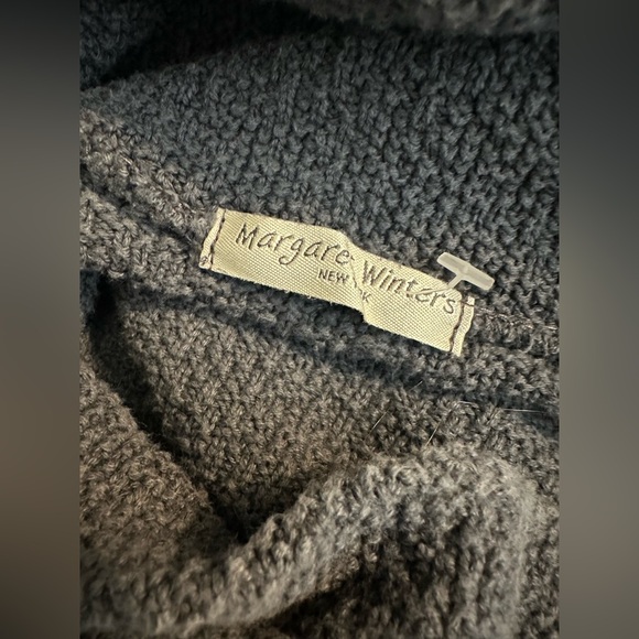 MARGARET WINTERS Cowl Neck Sweater Gray Textured Knit Cotton USA Plus Size Grey - Picture 5 of 8